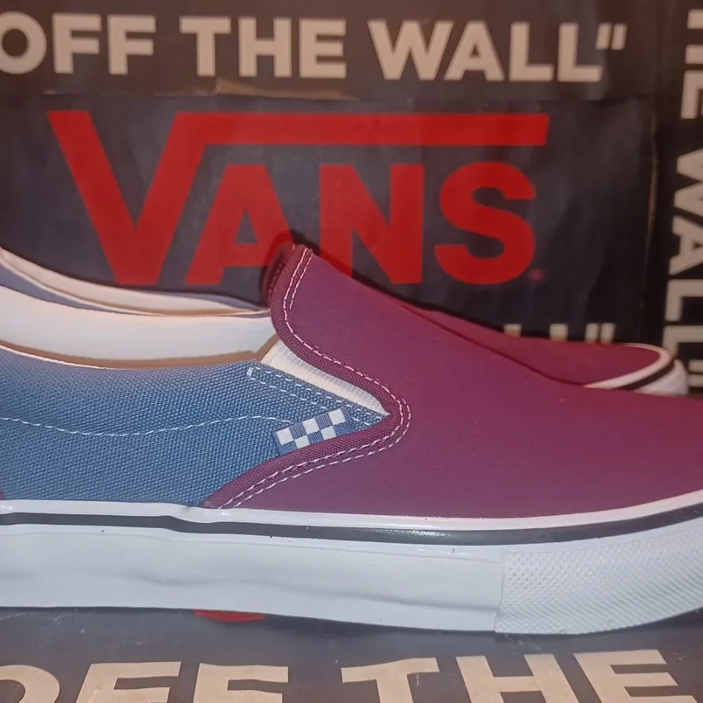 Vans Men's 8.5/Women's 10 Skate Slip On Moonlight Blue/Mauve Wine VN0A5FCAAPO